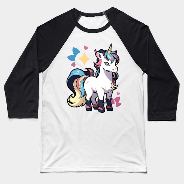 Unicorn Rainbow 14 Baseball T-Shirt by CGI Studios